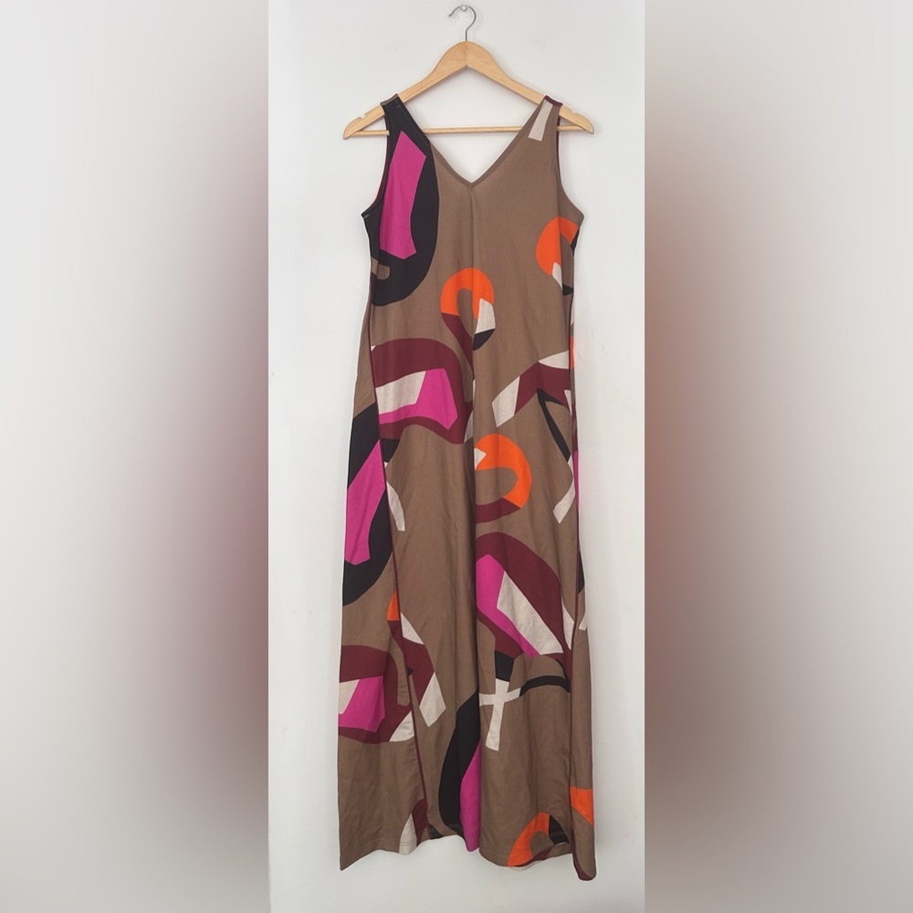 Parfois Printed midi dress Multicolor Abstract Print Sleeveless Maxi Dress - Picture 3 of 8